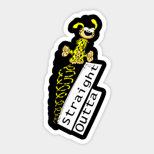 straight outta marsupilami houbah Sticker